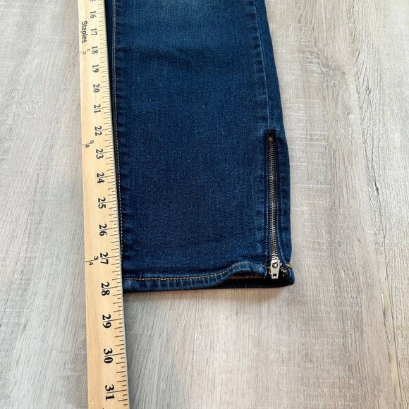 Old Navy Rockstar Jeans Women’s 16 Dark Wash Skinny Mid Rise Ankle Zip Stretch - Picture 8 of 10